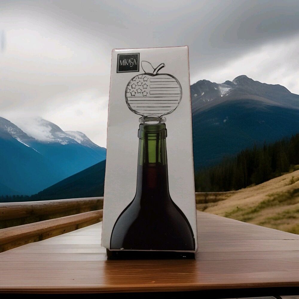 Mikasa Apple Stars and Stripes Crystal Bottle stopper new